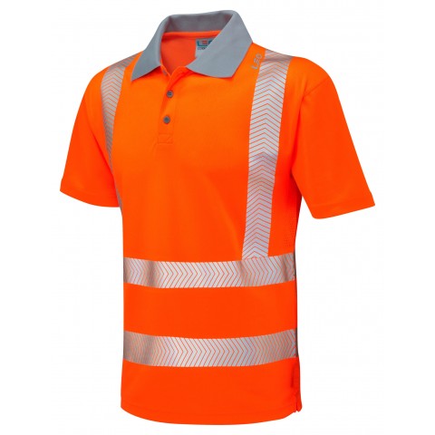 ISO 20471 Class 2 Coolviz Plus Polo Shirt Orange Coolviz Plus Polos