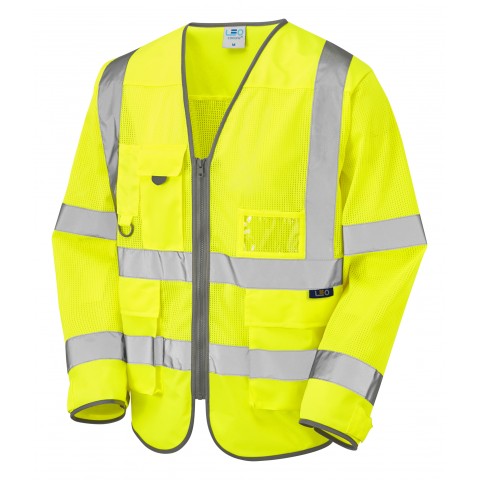ISO 20471 Class 3 Coolviz Sleeved Superior Waistcoat Yellow Superior Sleeved Waistcoats