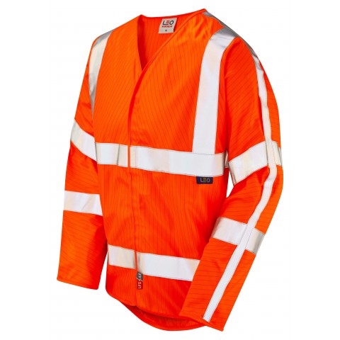 ISO 20471 Class 3 LFS Anti-Static Sleeved Waistcoat Orange EN 14116 LFS/Anti Static Waistcoats