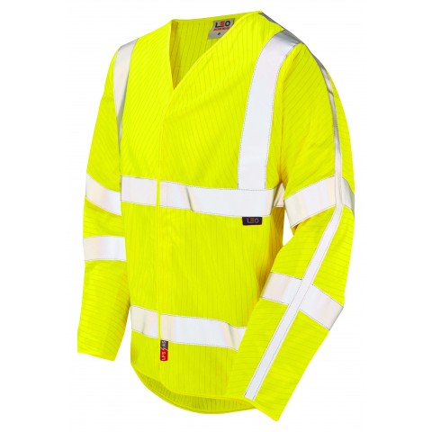 ISO 20471 Class 3 LFS Anti-Static Sleeved Waistcoat Yellow EN 14116 LFS/Anti Static Waistcoats