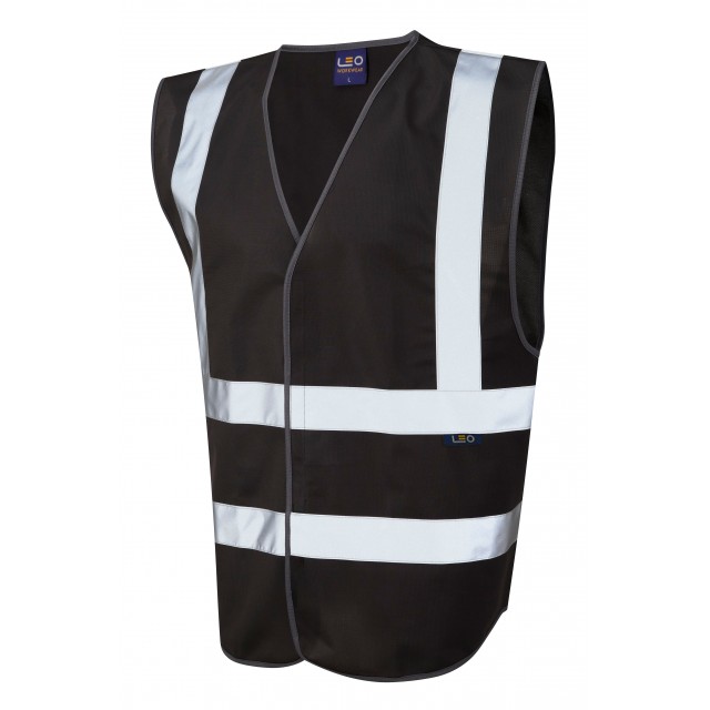 Single Colour Reflective Waistcoat (Non ISO 20471) Black Single Colour Waistcoats