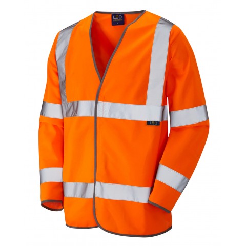 ISO 20471 Class 3 Sleeved Waistcoat Orange Sleeved Waistcoats