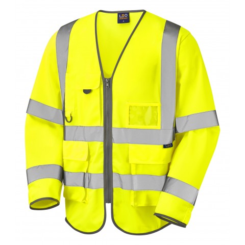 ISO 20471 Class 3 Sleeved Superior Waistcoat Yellow Superior Sleeved Waistcoats