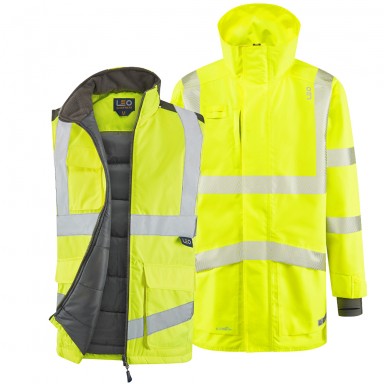 ISO 20471 Class 3 Breathable Executive 3-in-1 Anorak and Bodywarmer Yellow
