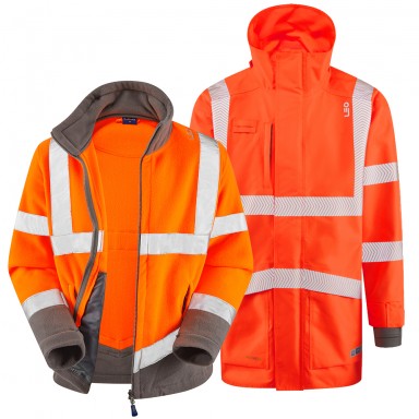 ISO 20471 Class 3 Breathable Executive 3-in-1 Anorak and Fleece Orange