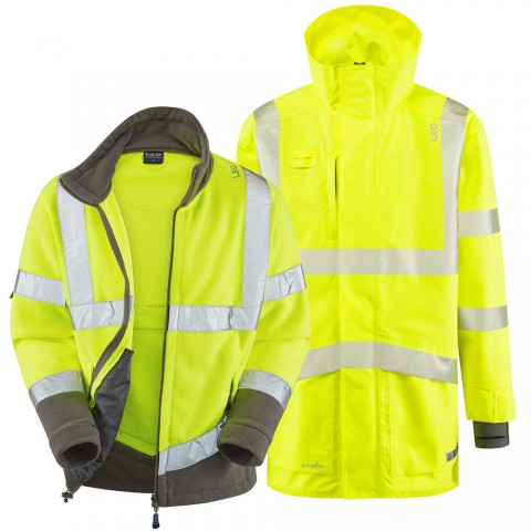 ISO 20471 Class 3 Breathable Executive 3-in-1 Anorak and Fleece Yellow