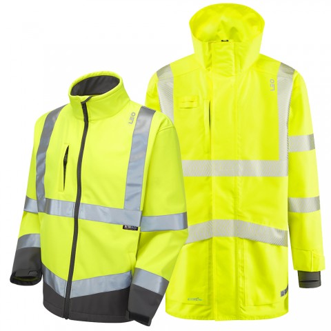 ISO 20471 Class 3 Breathable Executive 3-in-1 Anorak and Softshell Yellow