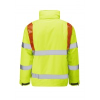 Leo EcoViz 4K Superior Baffle Lined Bomber Jacket with Red Braces