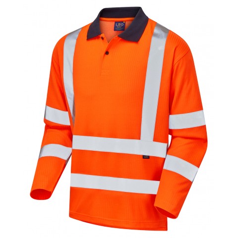 Swimbridge ISO 20471 Class 3 Comfort EcoViz®PB Sleeved Polo Shirt Orange Comfort Vests, Polos & T-Shirts