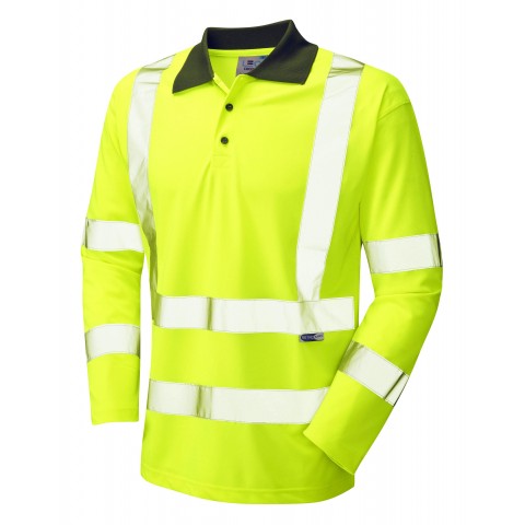 ISO 20471 Class 3 Coolviz Sleeved Polo Shirt Yellow Coolviz Polos & T-Shirts